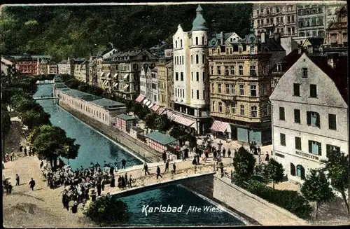 Ak Karlovy Vary Karlsbad Stadt, Alte Wiese