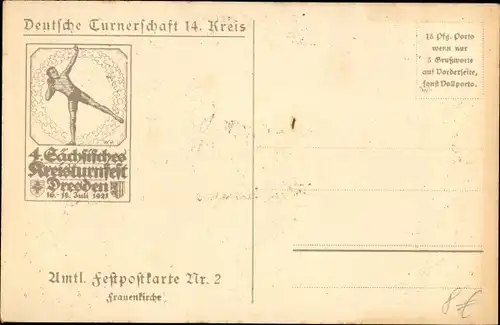 Künstler Ak Dresden, 4. Sächsisches Kreisturnfest 1921, Dampfer Sachsen