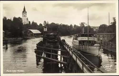 Ak Sunne Schweden, Teilansicht, Dampfer Gösta Berling