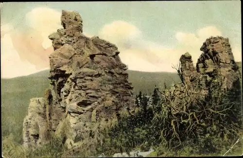 Ak Russland, Felsen im Uralgebirge