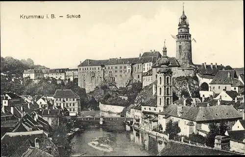 Ak Český Krumlov Böhmisch Krumau Krummau Südböhmen, Schloss