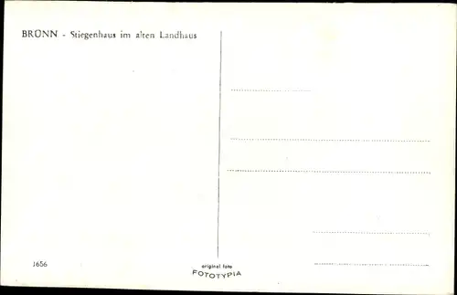 Ak Brno Brünn Südmähren, Stiegenhaus im alten Landhaus