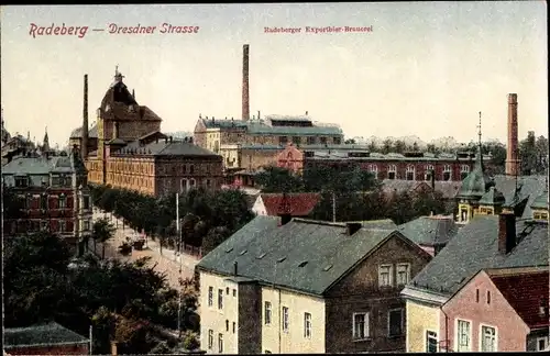 Ak Radeberg Sachsen, Dresdner Straße, Radeberger Exportbier-Brauerei