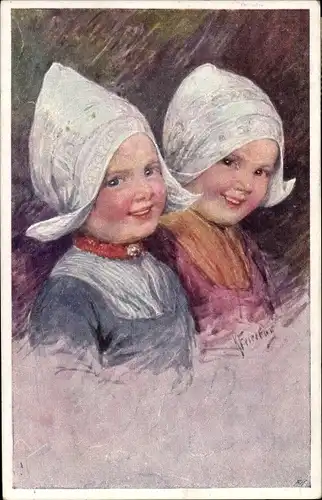 Künstler Ak Feiertag, K., Mädchen in niederländischer Tracht, Portrait