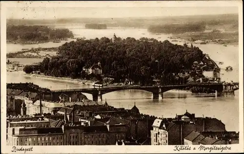 Ak Margitsziget Margareteninsel Budapest Ungarn, Panorama