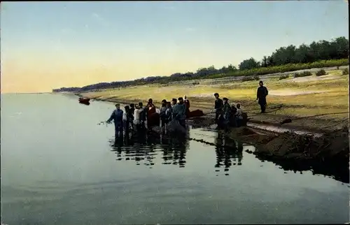 Ak Samara Russland, Les Peuchers sur la Volga, Uferpartie, Fischer