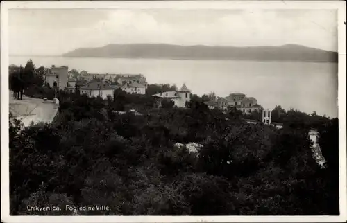 Ak Crikvenica Kroatien, Pogled na Ville, Gesamtansicht der Stadt