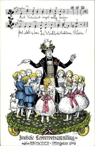 Lied Ak München, Deutsche Lehrerversammlung 1906, Lieb Vaterland magst ruhig sein