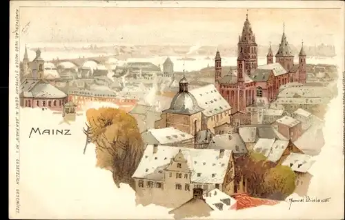 Künstler Litho Wielandt, Manuel, Mainz in Rheinland Pfalz, Vogelschau