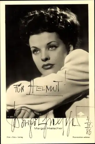 Ak Schauspielerin Margot Hielscher, Portrait, Autogramm