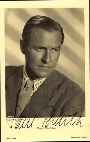 Ak Schauspieler Paul Richter, Portrait, Autogramm