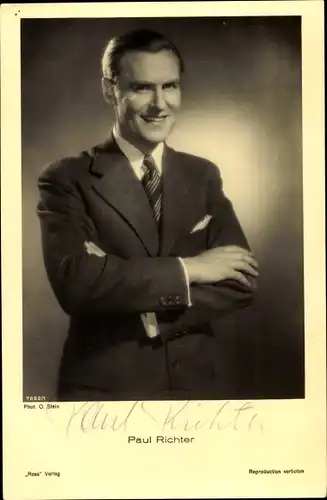 Ak Schauspieler Paul Richter, Portrait, Autogramm