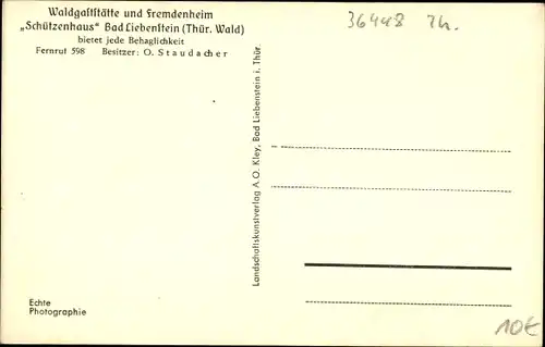 Ak Bad Liebenstein im Wartburgkreis, Waldgaststätte und Fremdenhaus Schützenhaus