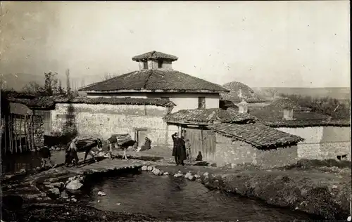 Foto Ak Skopje Üsküb Mazedonien, Türkenviertel, Esel