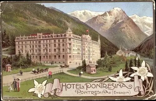 Ak Pontresina Kanton Graubünden Schweiz, Hotel Pontresina, Edelweiß