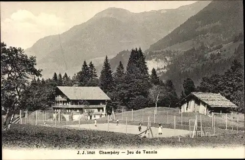 Ak Champéry Kanton Wallis, Jeu de Tennis