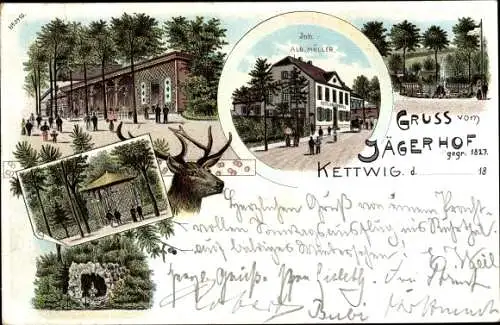 Litho Kettwig Essen im Ruhrgebiet, Gasthaus Jägerhof
