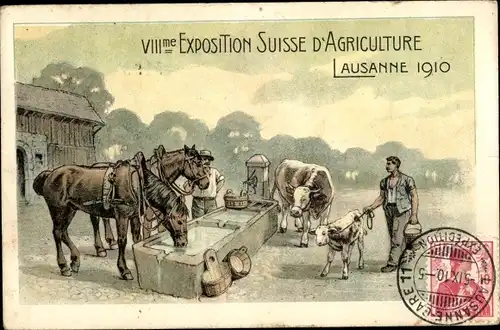 Ak Lausanne Kanton Waadt, VIIIme Exposition Suisse d'Agriculture 1910