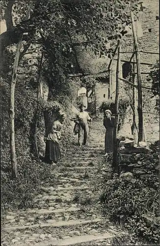 Ak Gandria Lago di Lugano Tessin Schweiz, un vicolo