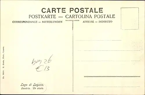 Ak Gandria Lago di Lugano Tessin Schweiz, un vicolo