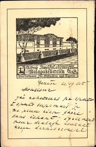 Künstler Ak Lenzburg Kt Aargau, Alfred Zweifel, Malagakellereien, Spezialhaus für Südweine