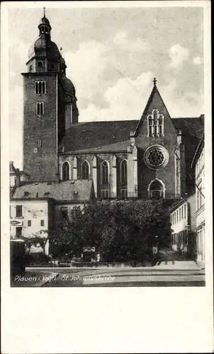 Ak Plauen im Vogtland, Partie an der St. Johanniskirche, Fensterrose