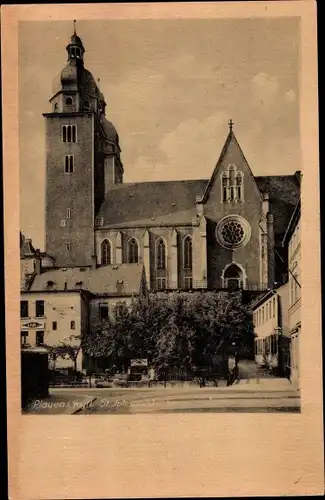 Ak Plauen im Vogtland, St.Johanneskirche, Fensterrose