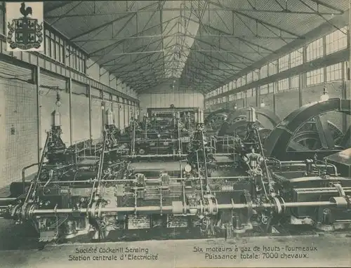 Klapp Ak Seraing Wallonien Lüttich, Societe Cockeril Seraing, Station centrale d'Electricite