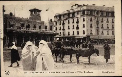 Ak Casablanca Marokko, La Place de France et l'Hotel Excelsior