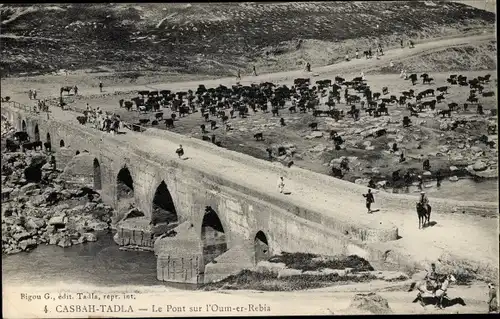 Ak Kasbah Tadla Marokko, Le Pont sur l'Oum er Rebia