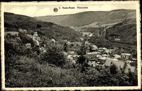 Ak Trois Ponts Dreibrücken Wallonien Lüttich, Panorama