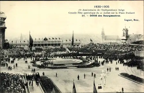 Ak Bruxelles Brüssel, 75e Anniversaire de l'Independance Belge, Defile des Bourgmestres