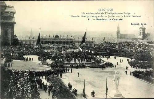 Ak Bruxelles Brüssel, 75e Anniversaire de l'Independance Belge, Pendant la Cantate