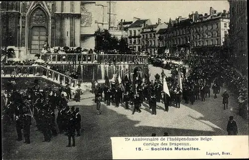 Ak Bruxelles Brüssel, 75e Anniversaire de l'Independance Belge, Societes Mutuelles