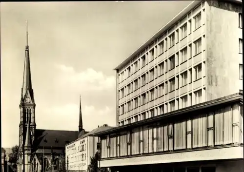 Ak Chemnitz in Sachsen, Blick von der Bahnhofstraße zum Theaterplatz, Kirche