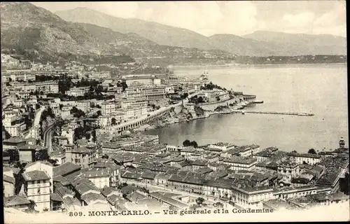 Ak Monte Carlo Monaco, Vue generale et la Condamine