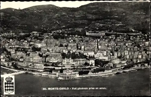 Ak Monte Carlo Monaco, Vue generale prise en avion