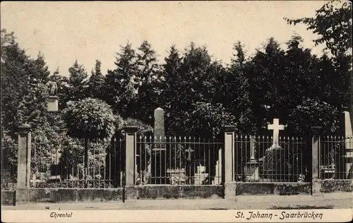 Ak St. Johann Saarbrücken im Saarland, Ehrental, Friedhof