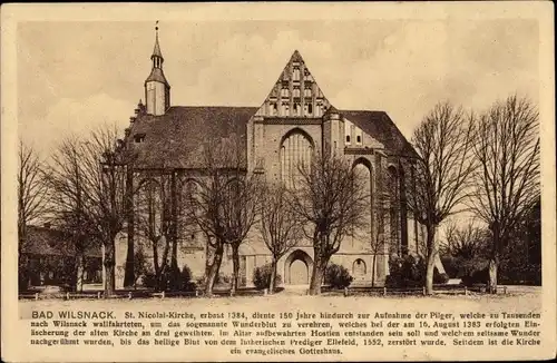 Ak Bad Wilsnack in der Prignitz, St. Nicolai-Kirche