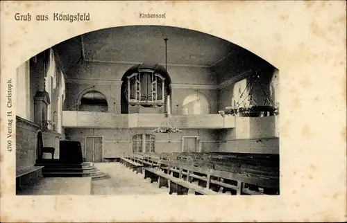 Ak Königsfeld im Schwarzwald Baden, Kirchensaal, Herrnhuter Brüdergemeine