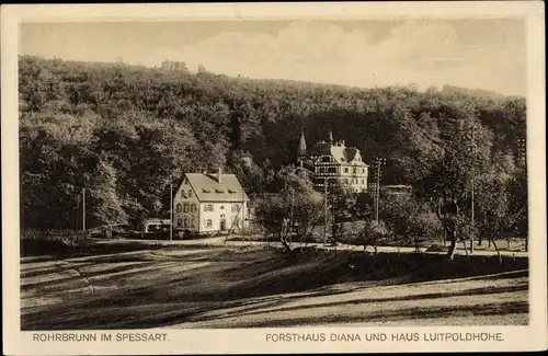 Ak Rohrbrunn Weibersbrunn im Spessart, Forsthaus Diana, Haus Luitpoldhöhe
