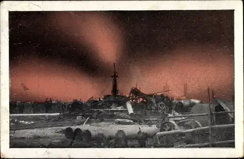 Ak Hamburg Bergedorf Neuengamme, Erdgasquelle, in Brand geraten 4.11.1910