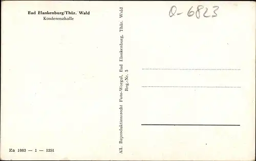 Ak Bad Blankenburg in Thüringen, Konferenzhalle, Außenansicht