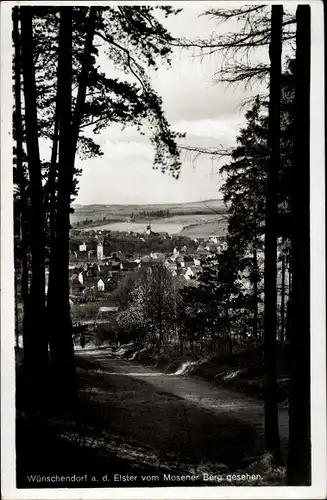 Ak Wünschendorf an der Elster, Blick vom Mosener Berg