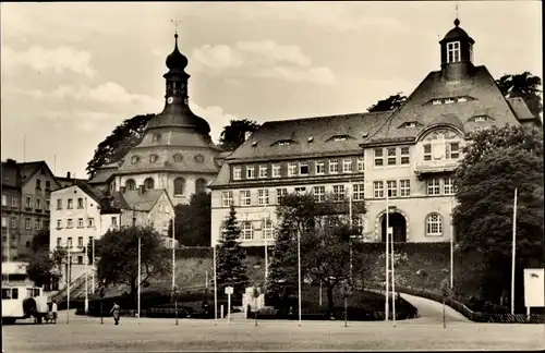 Ak Klingenthal im Vogtland Sachsen, Markt mit Rathaus und Kirche