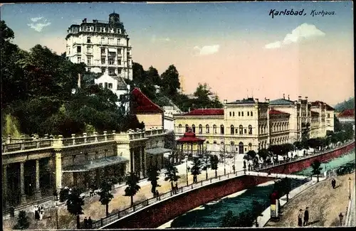 Ak Karlovy Vary Karlsbad Stadt, Kurhaus, Zieher 5206