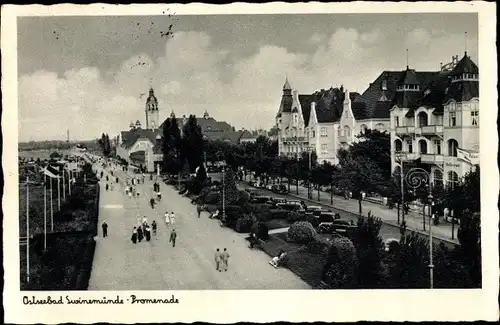 Ak Świnoujście Swinemünde Pommern, Promenade