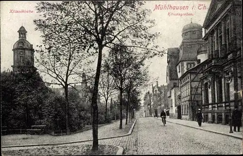 Ak Mühlhausen in Thüringen, Kilianikirche, Kiliansgraben