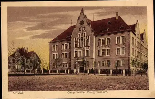 Ak Ohligs Solingen Bergisches Land, Ohligs Wälder Realgymnasium