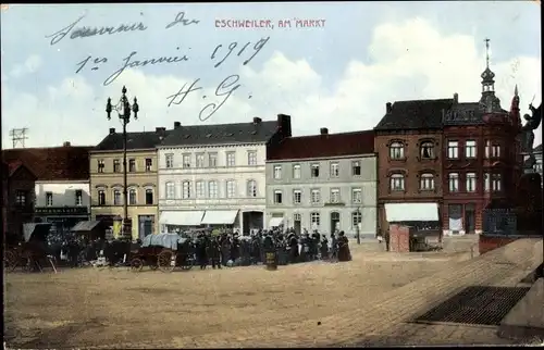 Ak Eschweiler Nordrhein Westfalen, Partie am Markt